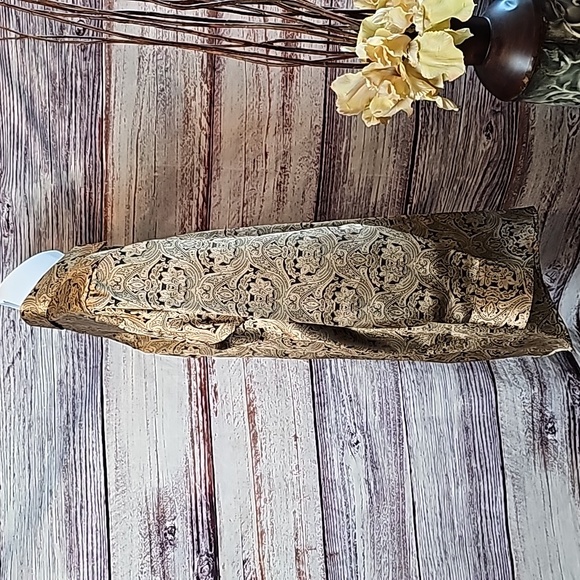 LEONARDI ITALY MEN'S GOLD BLACK LONG SLEEVE BUTTON-UP DRESS SHIRT - Picture 4 of 16